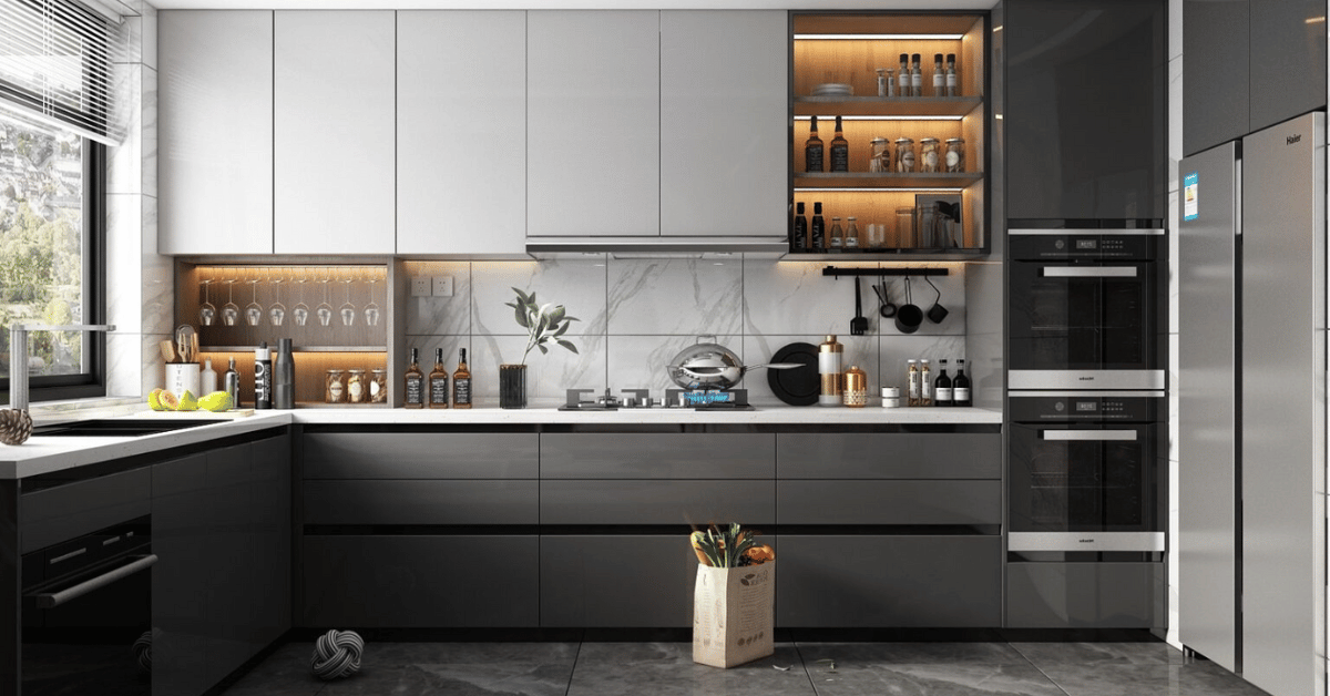 u shaped kitchen design